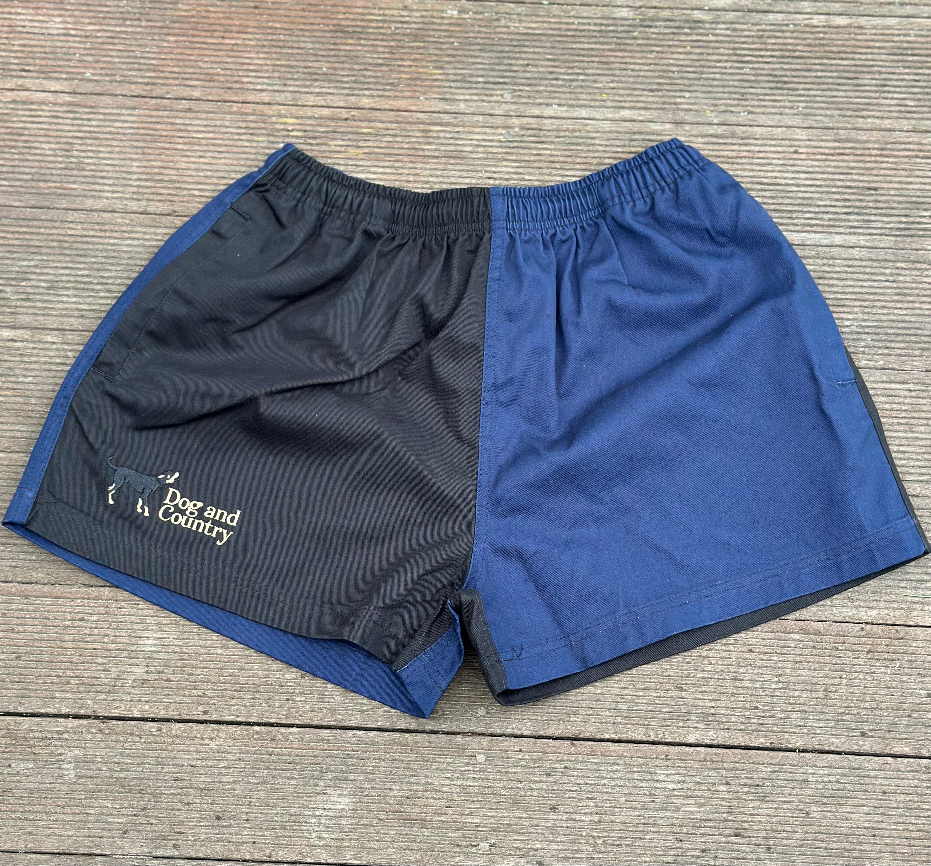 Black/Navy Shorts - zip pockets