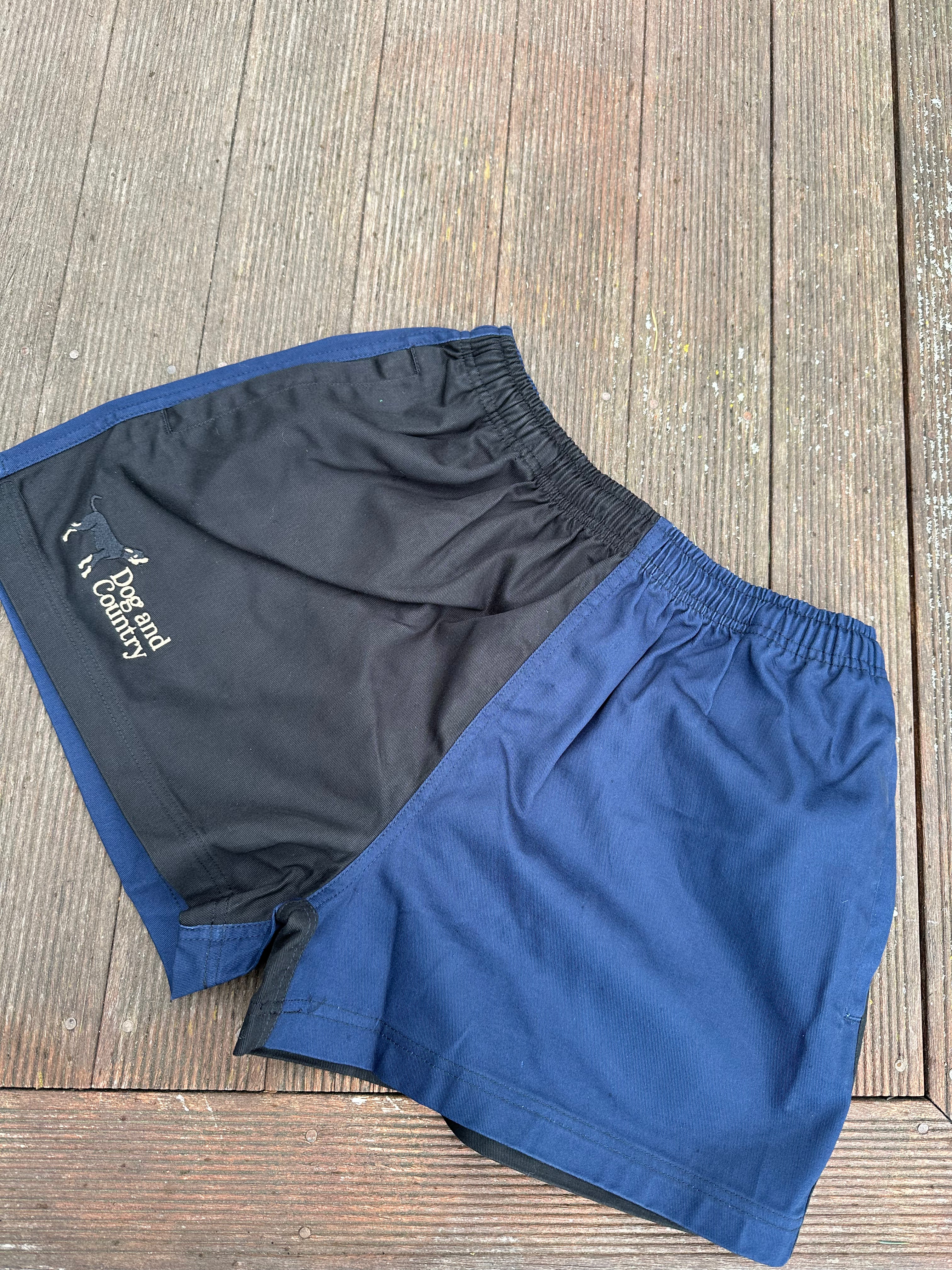Black/Navy Shorts - zip pockets