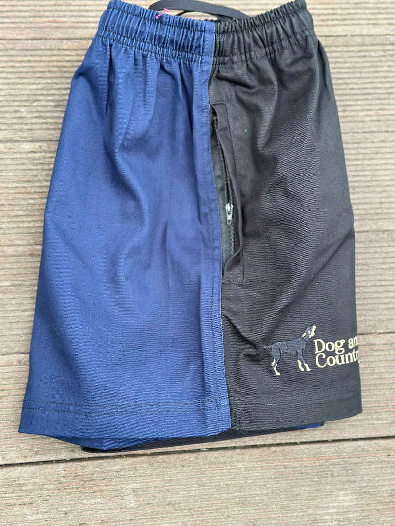 Black/Navy Shorts - zip pockets